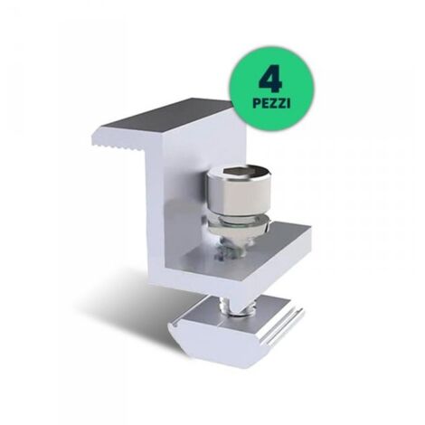 V-TAC Italia Morsetti Terminali in Alluminio per Fissaggio Pannelli Solari Fotovoltaici 30mm (Confezione 4 Pezzi) SKU-11388-A