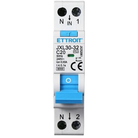 ETTROIT JX252061 Magnetotermico Differenziale 1P+N 20A 30mA 220V-6KA