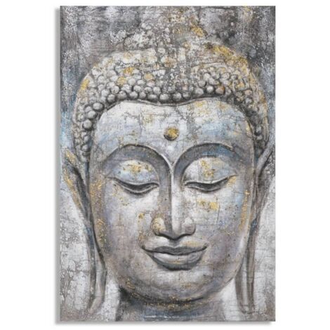 DIPINTO SU TELA FACE BUDDHA LIGHT -A- CM 80X3X120