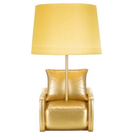 LAMPADA DA COMODINO MIDCENTURY GIALLA CM Ø 26X46 (1/5)
