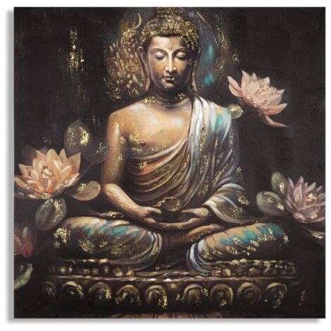 DIPINTO SU TELA BUDDHA -A- CM 100X3X100 (1/5)