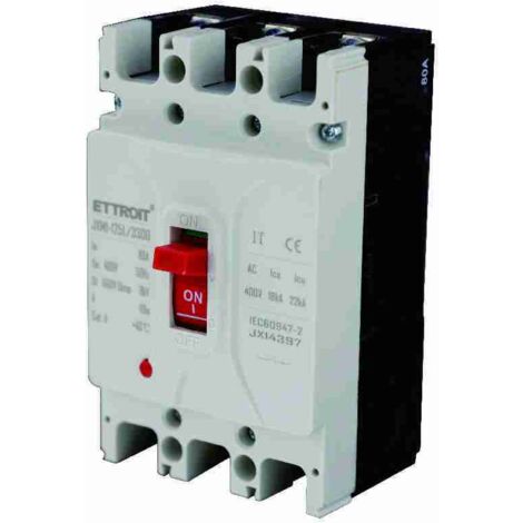 ETTROIT JX14397 - Interruttore Scatolato Magnetotermico 3P 80A 380V 22kA