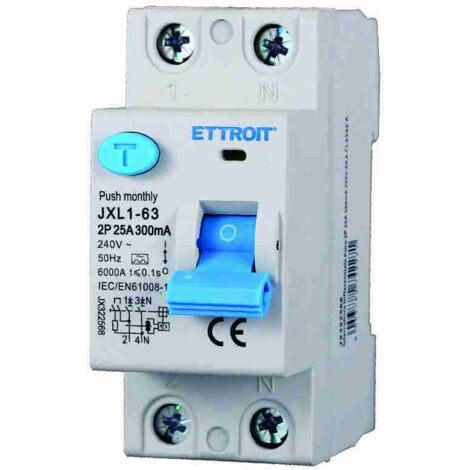 ETTROIT JX322568 Interruttore Differenziale Puro 2P 25A 300mA 220V-6KA CLASSE A