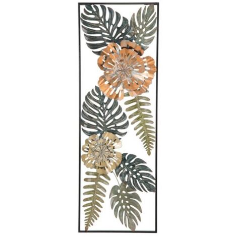 Pannello rettangolare fiori decorativi in ferro per decorazioni ambienti -Fiori