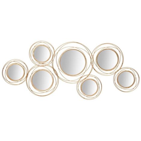 Decorazione parete specchio gold round cm 124,5X4X53,5 - GOLD ROUND