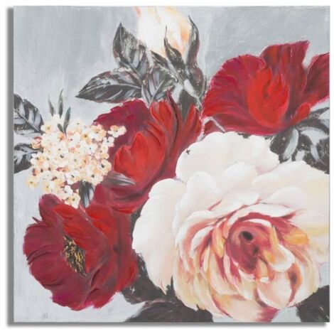 Dipinto su tela rose con intelaiatura in legno per decorazioni ambienti (1/5)