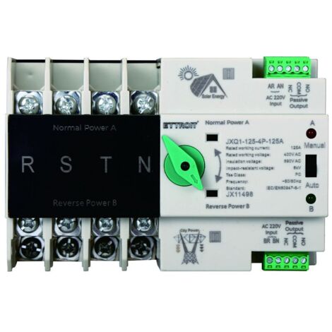 ETTROIT JX11498 ATS Interruttore di Trasferimento Automatico Fotovoltaico a Doppia Alimentazione 125A 4P