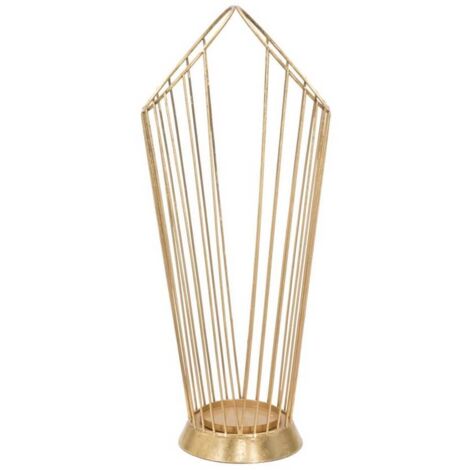 Porta ombrelli struttura in ferro color oro per interni -26 x 60 cm (1/5)