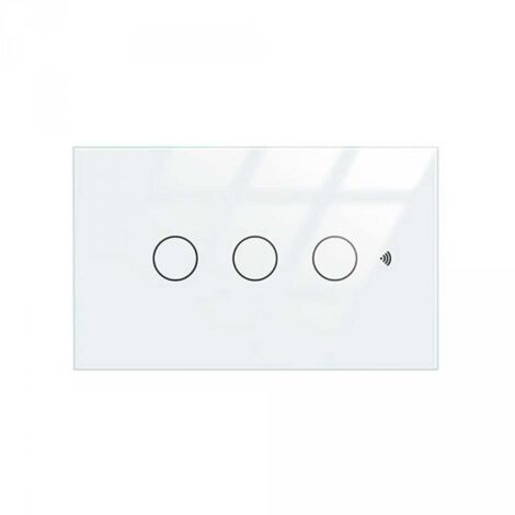 BSEED Interruttore della luce touch, 1 via, 1 via, con 1 vano, 1 via, interruttore da parete con vetro da 3 – 500 W, sensore touch standard, interruttore da parete 157 mm, bianco