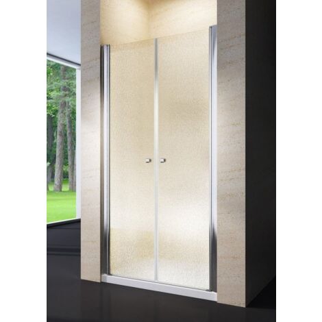 Porta Doccia A Libro Due Ante - Alluminio Bianco Con Cristallo Acrilico Opaco 185cm - Foto 6