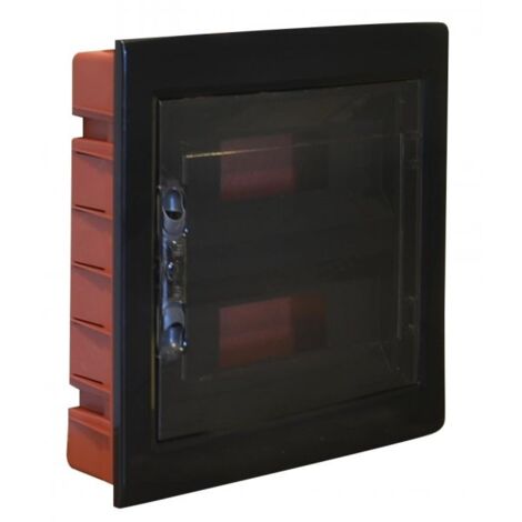 centralino da incasso 24 moduli con portello fumé e telaio estraibile, nero, 330x420x80 mm, ideale per installazioni elettriche moderne e professionali