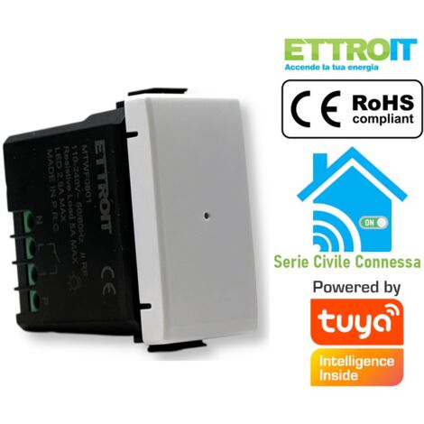 Ettroit Interruttore Deviatore Wifi Smart Connesso Tuya Compatibile Con Matix MTWF0801