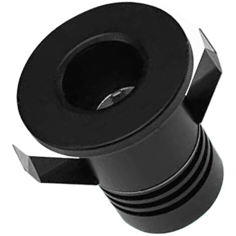 Mini Faretto Led Da Incasso Rotondo 3W 220V 3000K Φ35H38mm Foro 30mm Carcassa Nera Sostituibile Angolo 15° CRI≥80 UGR≤10 IP20