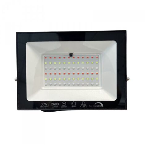 Faro Led Flood Slim RGB Con Telecomando 50W 2600 Lumen RGB AC 220V 50Hz Nero IP65