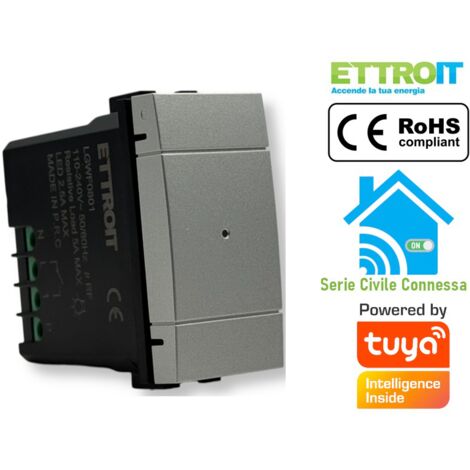 Ettroit Deviatore Wifi Smart Connesso Tuya Compatibile Con Living Light Tech LGWF0801