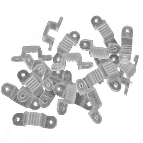 Set di 22 Clip per Striscia LED 8mm Accessori di Montaggio Colore Bianco Facili da Installare
