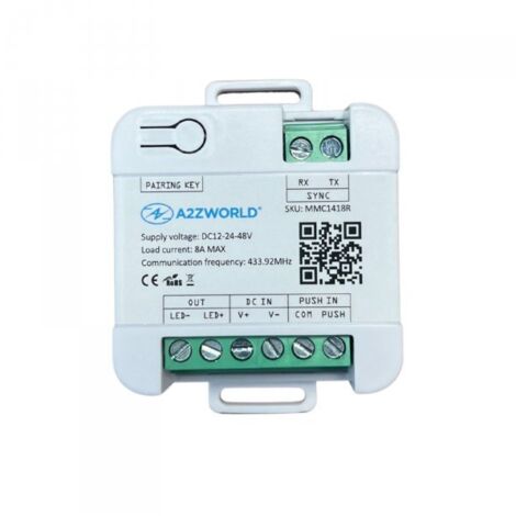 LED Dimmer Con Pulsante e RF 433MHz Via Radio, Regolatore di Intensità 12V 24V 48V 8A, Controllo Wireless, IP20