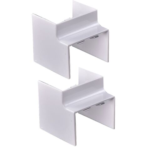 2 Pezzi Connettore Angolare Per Canaline Passacavi 60X40mm, Angolo Esterno 90°, Colore Bianco