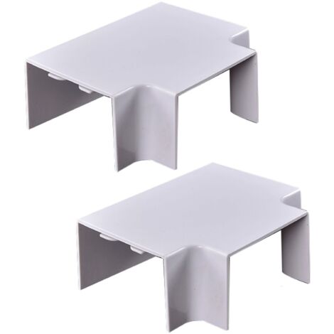 2 Pezzi Connettore Forma T Per Canaline Passacavi 60X40mm, Colore Bianco (1/3)