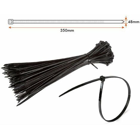 Fascette per cavi 100 Pezzi Nero Cavo Reggicalze 250x4.8 mm Cavo nastro reggicalze