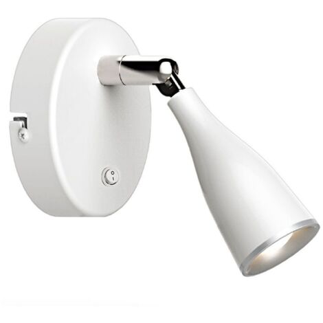 Applique Lampada Led Da Parete Con Interruttore Carcassa Bianca 3000K Testa Orientabile IP20 4,5W SKU-218675