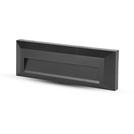 Faretto Luci Led Segnapasso Rettangolare Carcassa Nera 3W Neutro 4000K IP65 Montaggio a Plafone SKU-1328