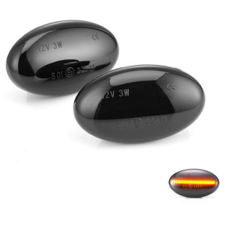 Kit Freccia Laterale a Led Side Marker Lente Nero Fume Luce Arancione Per Mercedes Benz Viano Vito W639 Classe A W168 (1/3)