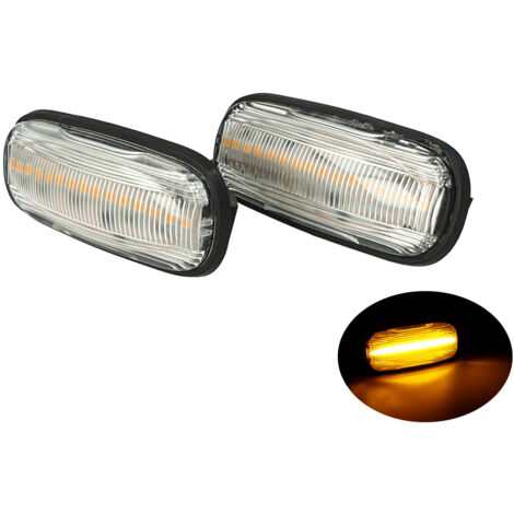 Kit Freccia Laterale a Led Side Marker Lente Trasparente Luce Arancione Per Land Rover Discovery 2 Freelander 1 OEM XGB100310L