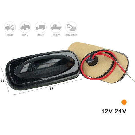 Kit Luci Fanali Fume Colore Arancione 24V 12V Luce Ingombro Cortesia Cupola Cappa Del Camion Bus Barca (1/3)