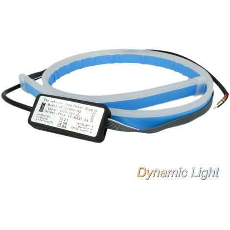 Kit Tubo Neon Striscia Led Auto 60cm Freccia Sequenziale Arancione e DRL Luce Diurne Bianco Style Audi VW GTI R-LINE (1/3)