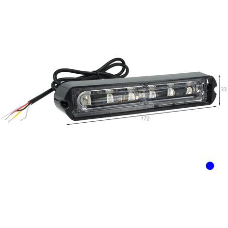 Lampada Luce Lampeggiante Led Strobo Blu 12V 24V 6W Smd 3535 Segnalazione Emergenza Per Auto Trattore IP65
