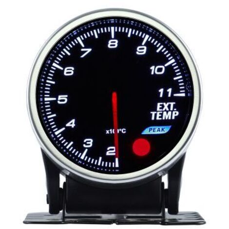 Manometro Analogico Temperatura Gas di Scarico Exhaust Temp Gauge 52mm 12V Auto Doppio Ingresso Alimentazione 10 Colori