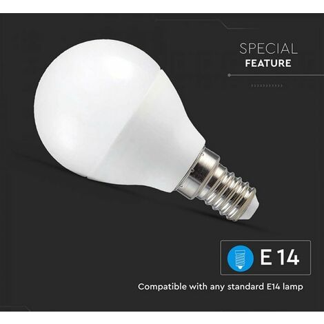 V-TAC Smart Lampada Led Bulb E14 P45 4,5W WiFi RGB CCT Dimmerabile APP  Compatible  Alexa Google Home SKU-2756