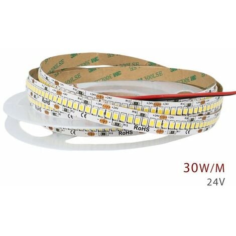 24V Bobina Striscia Led 30W/M 140LM/W 4200LM/M Bianco Caldo 2700K 1200 Smd  2835