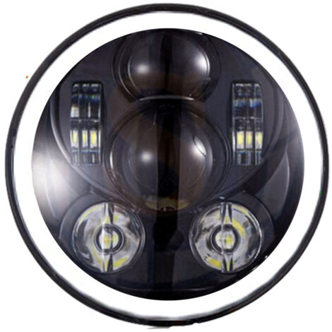 Faro Led Rotondo 7 Pollici 58W Headlight H4 Con Luce Diurne e Frecce Per Moto Harley Davidson Jeep Wrangler JK TJ (1/3)