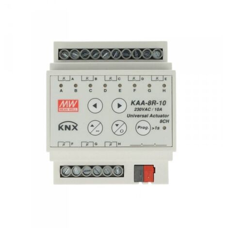 MW MEAN WELL KAA-8R-10 Attuatore KNX Universale Relay On/Off 8 Canali 10A Konnex Con Guida DIN Binario Per Tapparelle Saracinesche (1/3)