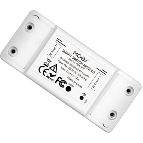 Interruttore Smart Bluetooth BLE 10A Bluetooth BLE Mesh TUYA, Smart Life 10A AC 90-250V 50/60HZ 2200W IP20 SHB101B (1/3)
