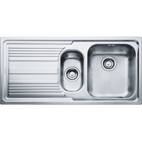 Lavello 1 vasca e mezza Franke LLL651 Dekor con gocciolatoio sinistro 100x50 cm. inox (1/2)
