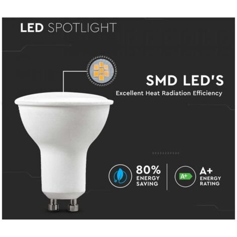 6x Ampoules LED GU10-4,5W (équivalent 35W) - 400 Lumen - Haute