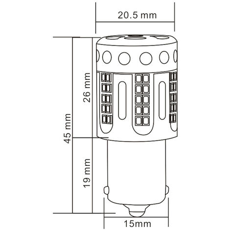 Lampada Led 1156 BA15S P21W 100% Canbus 12V 21W Effettiva Bianco