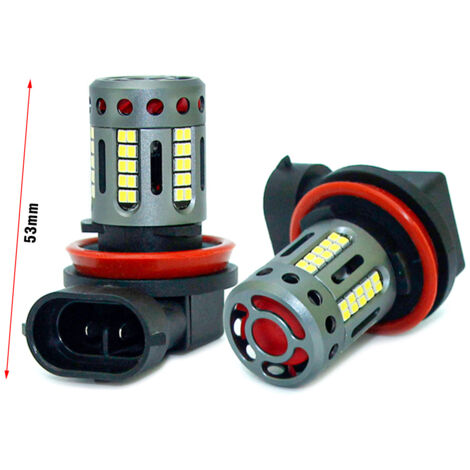 Lampada Led H8 H11 12V 21W Canbus Bianco Con Ventola In Testa Per Luce Fendinebbia (1/3)