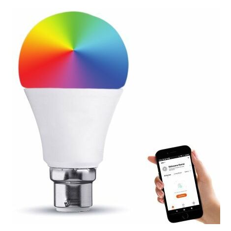 V-TAC Smart Lampada Led Bulb B22 A60 10W WiFi RGB CCT Dimmerabile APP  Compatible  Alexa Google Home SKU-2791