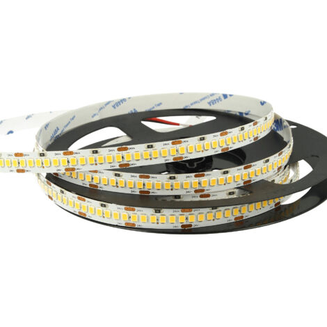 24V Bobina Striscia Led 20W/M Bianco Caldo 3000K 1200 Smd 2835 5 Metri IP20
