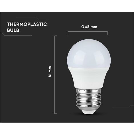 Lampadina LED a sfera 5,5W luce naturale 4000K E27 470 lumen PACK 6 PZ