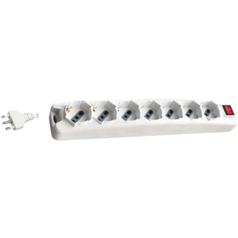 V-TAC Multipresa 7x10/16A 2P+T Bipasso/Schuko Interruttore Luminoso 1.5m