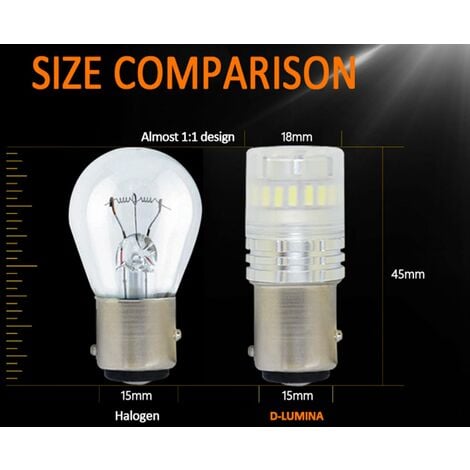 Lampada Led 1157 BAY15D P21/5W Canbus Bianco 12V No Errore IP67  Illuminazione 360 Gradi