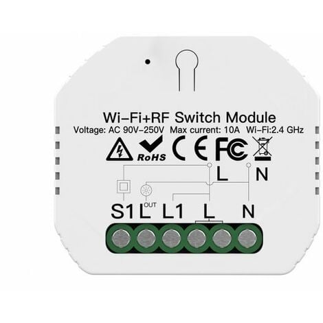 Mini Interruttore Intelligente Smart WIFI 10A 220V Funzione Con Pulsante  Telecomando RF Compatibile Con  Alexa e Google Home