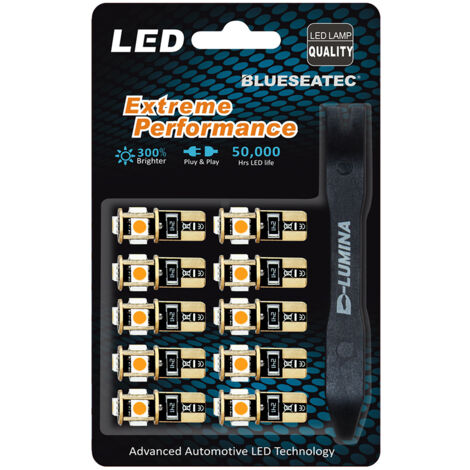 10 Lampada Led T10 W5W Canbus 12V 5 SMD 5050 Green Verde + Leva Rimozione Antigraffio (1/3)