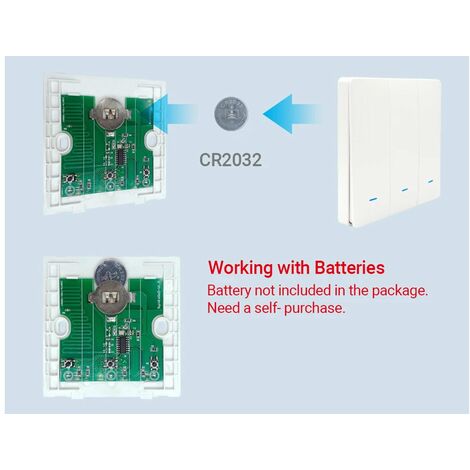 LEDLUX Interruttore RF Wireless Telecomando Senza Batteria Pila 1