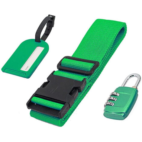 2 Cinghie Per Valigia Con Lucchetto - Tracolla Regolabile 5x200 Cm Arcobaleno - Foto 3